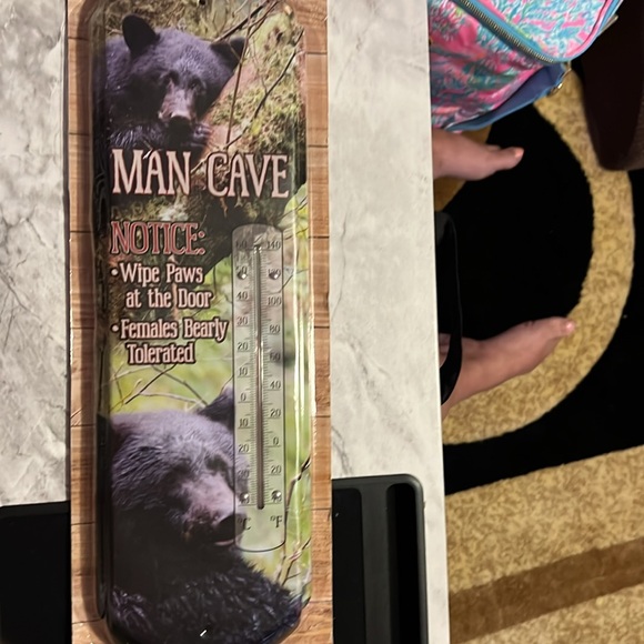 Man Cave Bear Metal Thermometer FIRM NO OFFER - Picture 14 of 15